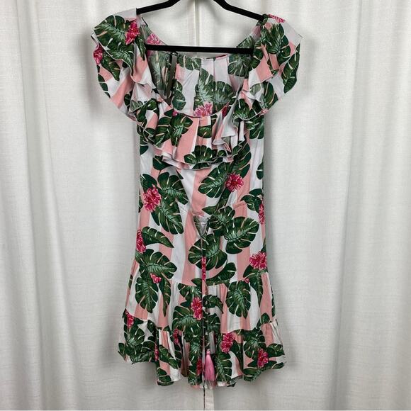 Lovers and Friends Pink&Green Floral Amity Pink Palm Tropical Dress Sz.L NWT - Picture 5 of 16